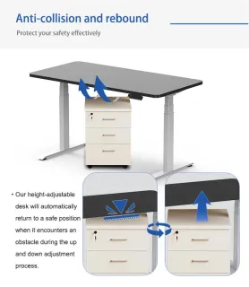  2-Legs / 3-Stage Electric Height Adjustable Desk Frame