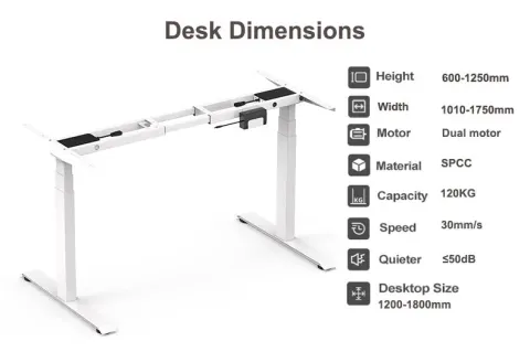  2-Legs / 3-Stage Electric Height Adjustable Desk Frame