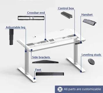  2-Legs / 3-Stage Electric Height Adjustable Desk Frame