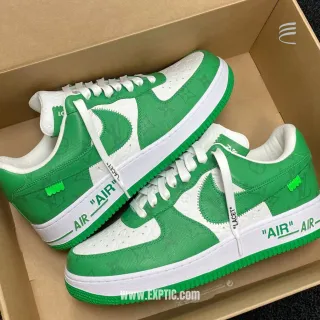 LV Nike Green And White Mongram