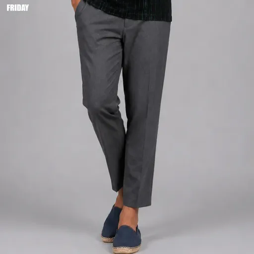 DARK ASH-COTTON TROUSER