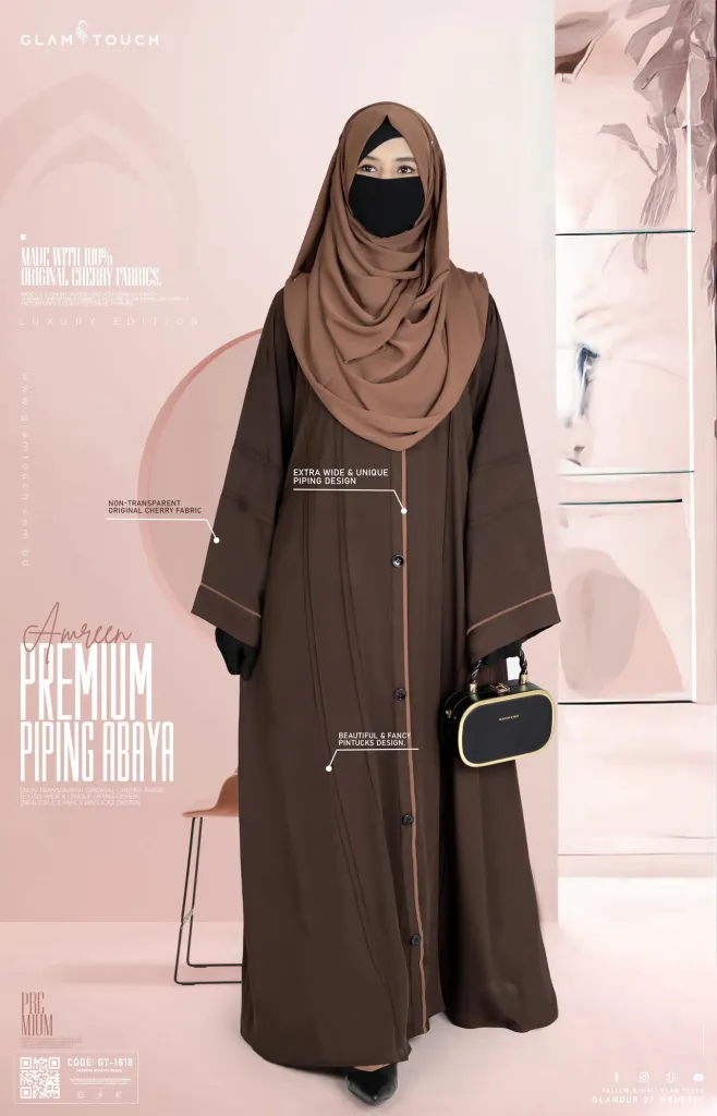 AMREEN PIPING ABAYA | GT-1818