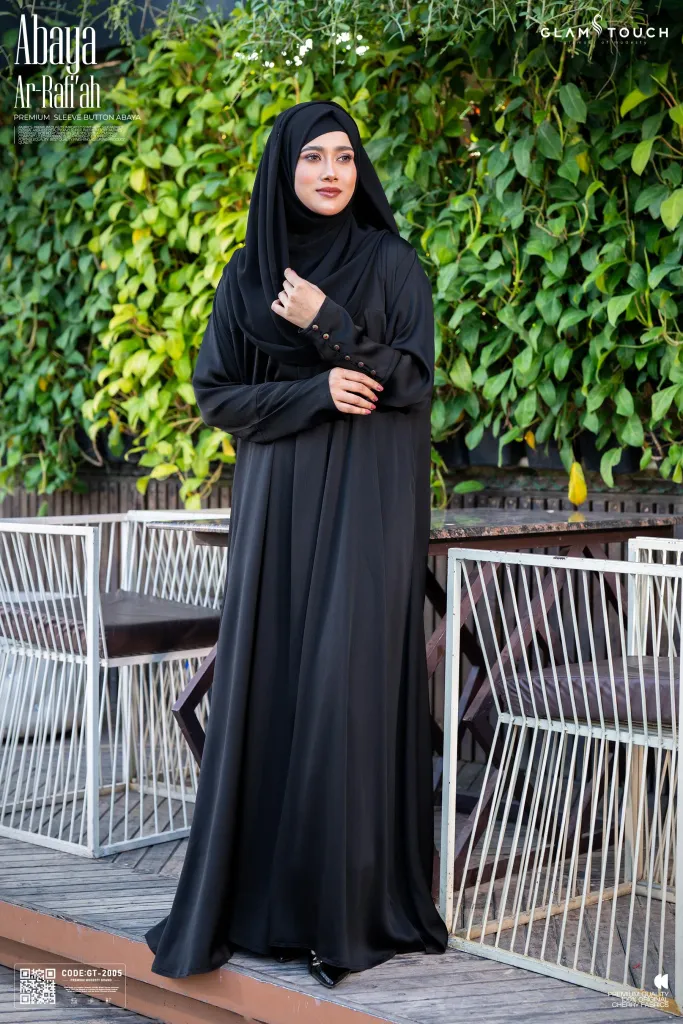 Abaya Ar-Rafiah-Premium Sleeve Button Abaya | GT-2005