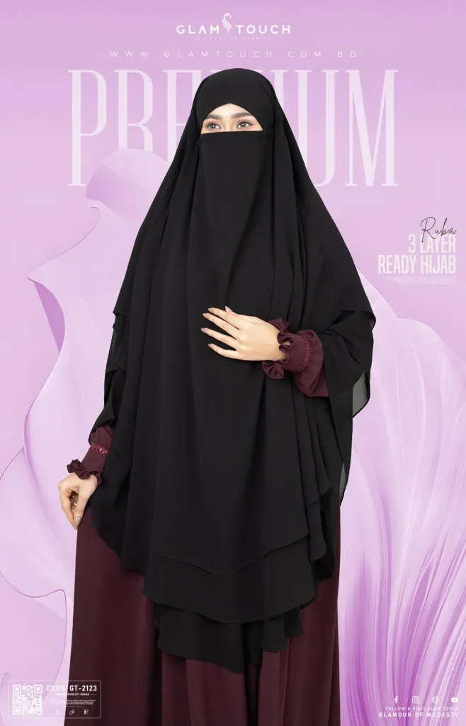 Ruba-3 Layer Extra Long Ready Hijab