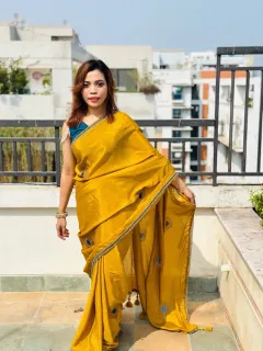 Chinon Embroidery Saree