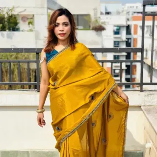 Chinon Embroidery Saree