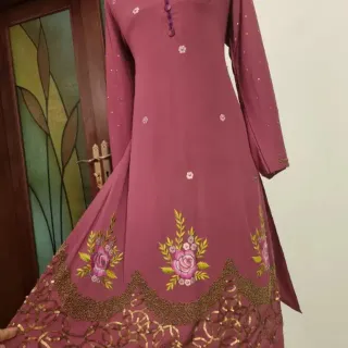 Double georgette Embroidery and karchupi