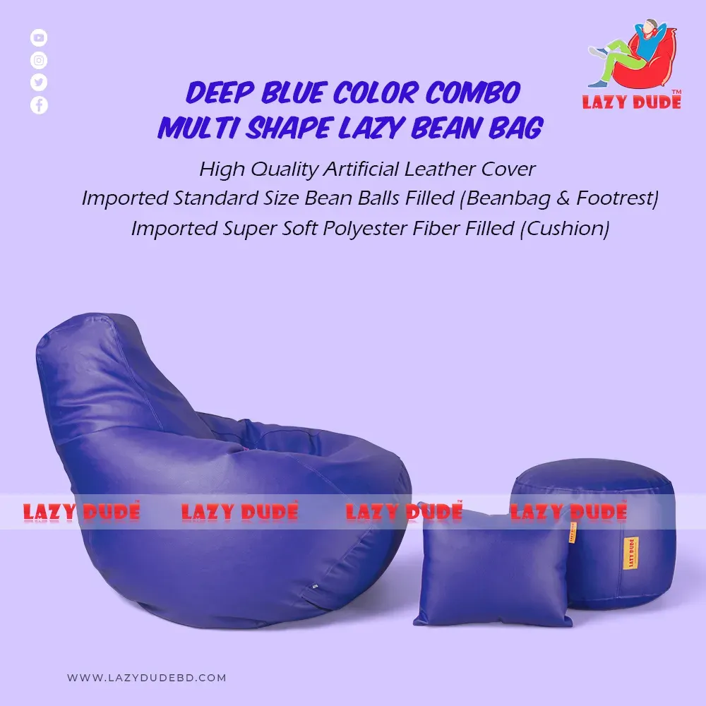 Tear Drop Multiple Shaped Beanbag - Deep Blue