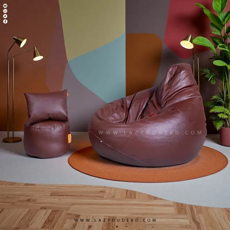 Pear cum Multiple Shaped XXL Size Lazy Bean Bag - Chocolate - Premium Edition