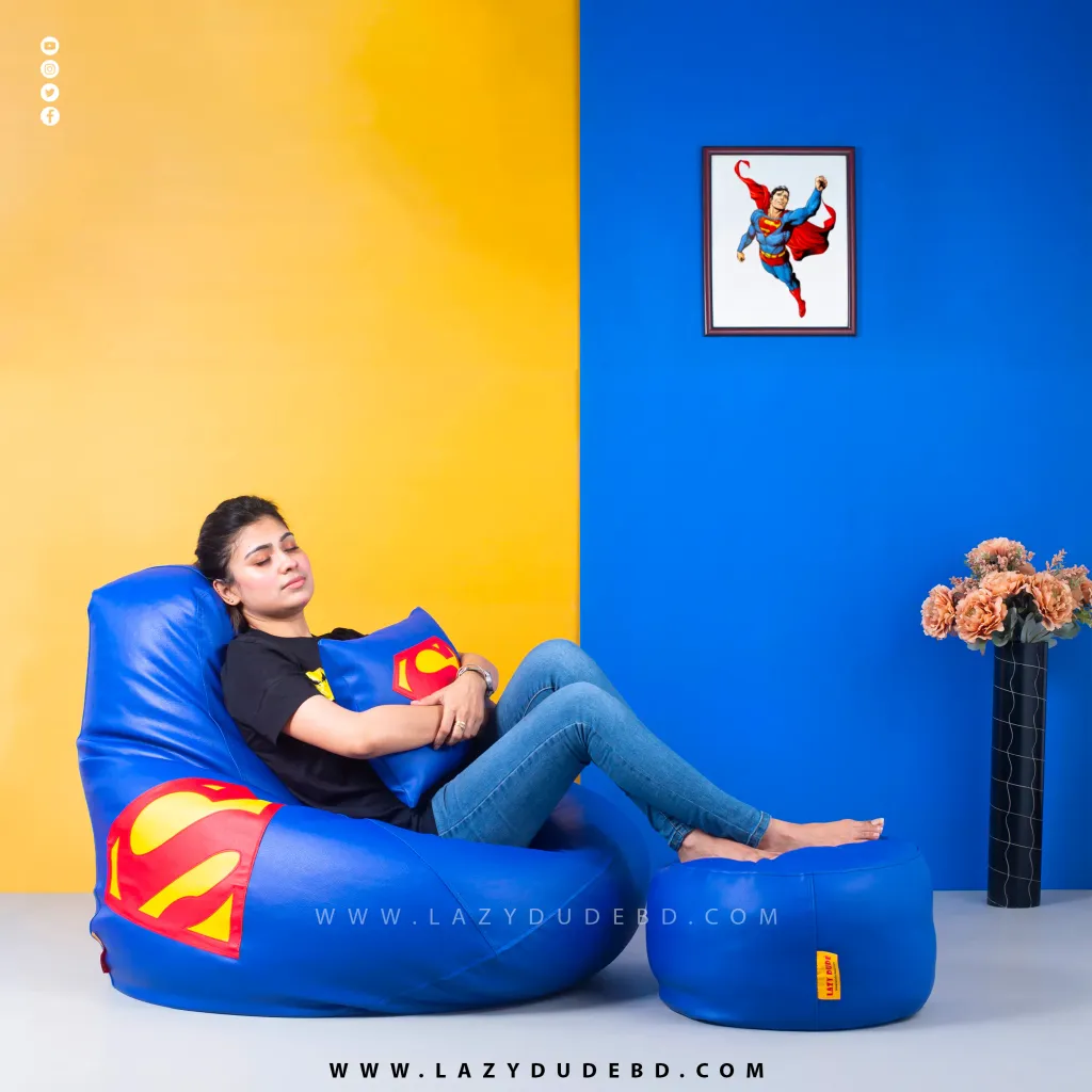Superhero - Superman Multiple Shaped Beanbag - Blue - Premium Edition