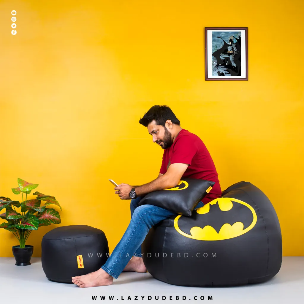 Superhero - Batman COMBO Set Extra Large XL Size Round Pumpkin Shaped - Black - Premium Edition