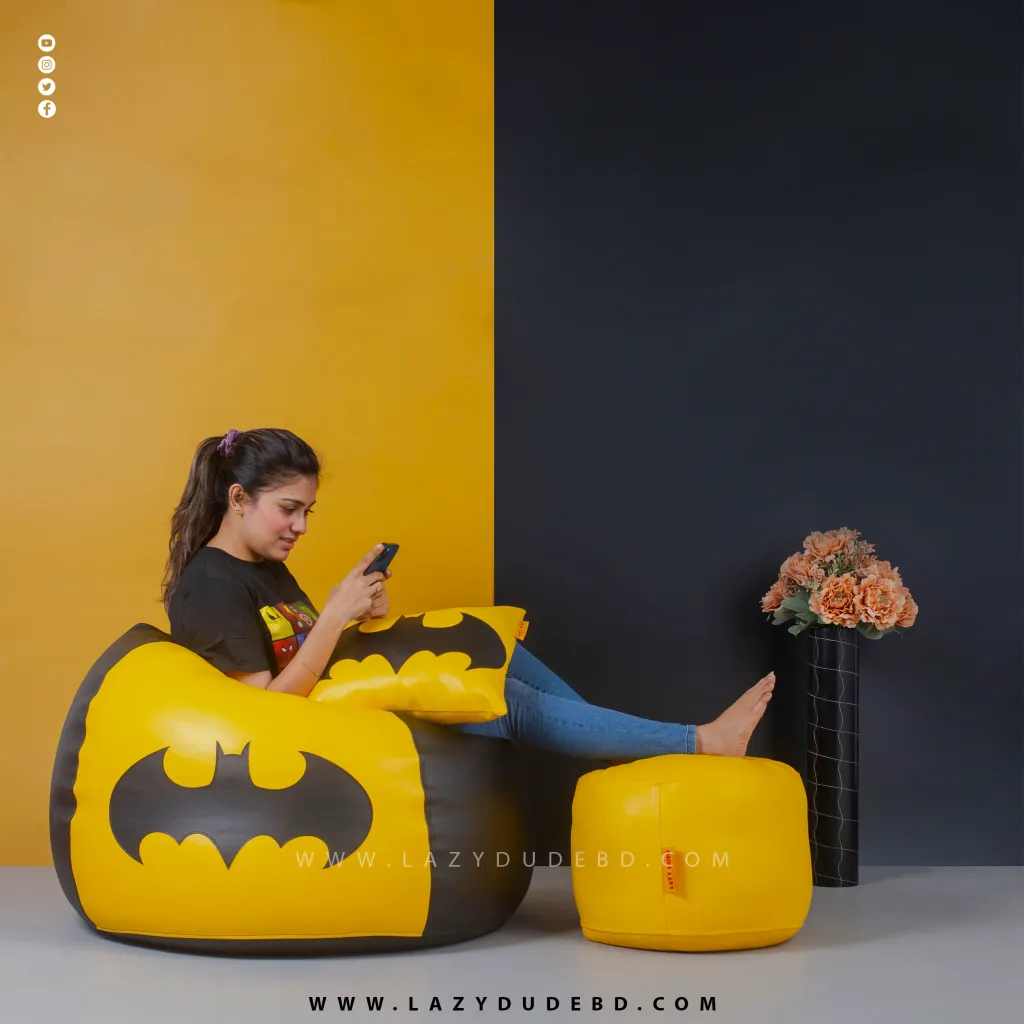 Superhero - Batgirl COMBO Set Extra Large XL Size Round Pumpkin Shaped - Black & Yellow - Premium Edition