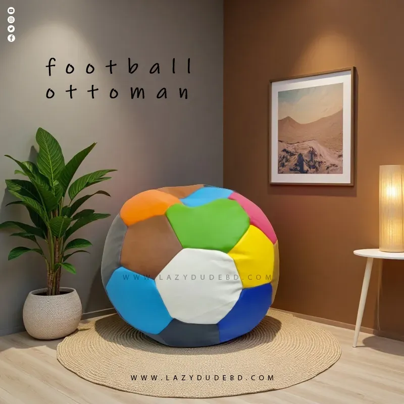 Football Shape Ottoman Lazy Bean Bag - Mixed Color