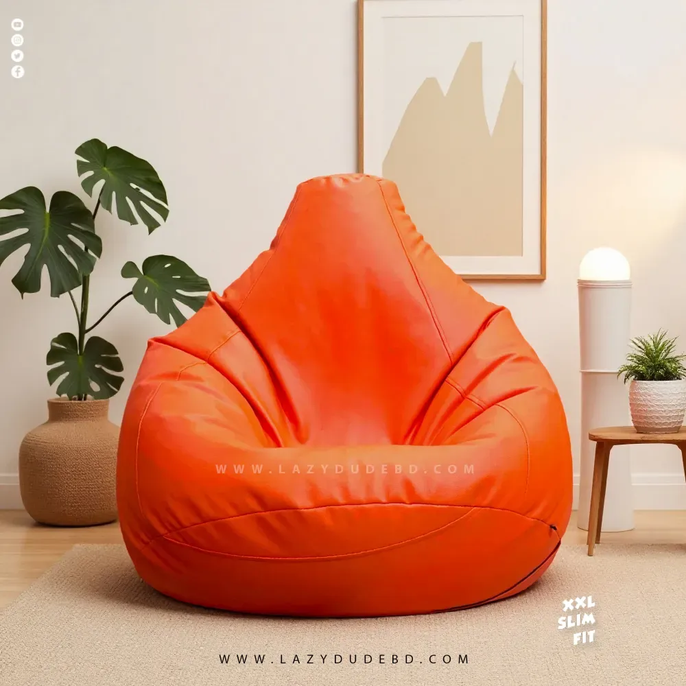 XXL Slim Fit Multiple Shaped Lazy Bean Bag - Orange - Standard Edition