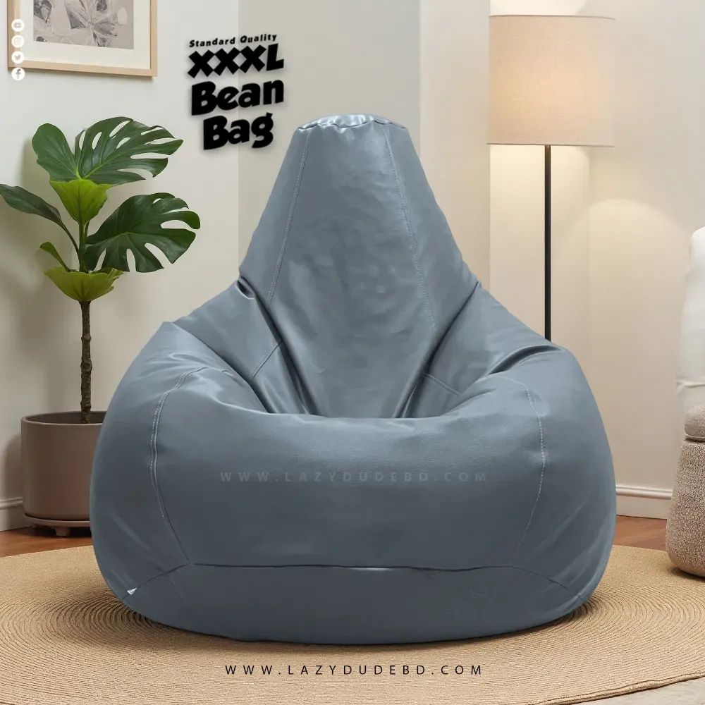 XXXL Water Drop Shaped Lazy Bean Bag - Ash - Standard Edition