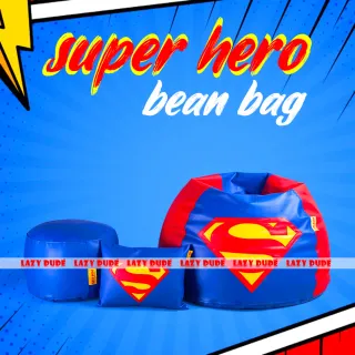 Superhero - Superman COMBO Set Extra Large XL Size Round Pumpkin Shaped - Blue & Red - Premium Edition