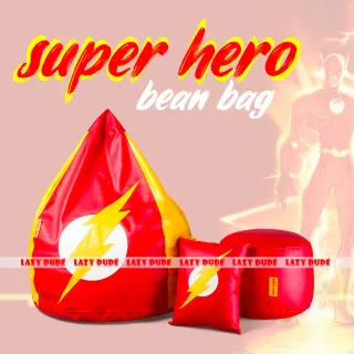 Superhero - Flash COMBO Set Extra Large XL Size Round Pumpkin Shaped - Red & Yellow - Premium Edition