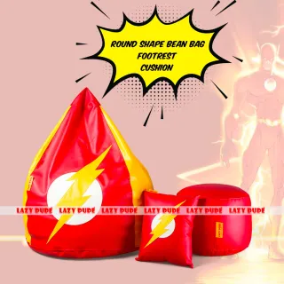 Superhero - Flash COMBO Set Extra Large XL Size Round Pumpkin Shaped - Red & Yellow - Premium Edition