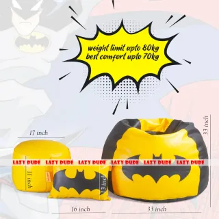 Superhero - Batgirl COMBO Set Extra Large XL Size Round Pumpkin Shaped - Black & Yellow - Premium Edition