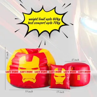 Superhero - Ironman COMBO Set Extra Large XL Size Round Pumpkin Shaped - Red & Yellow - Premium Edition
