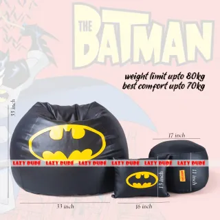 Superhero - Batman COMBO Set Extra Large XL Size Round Pumpkin Shaped - Black - Premium Edition