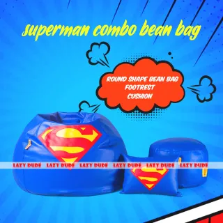 Superhero - Superman COMBO Set Extra Large XL Size Round Pumpkin Shaped - Blue - Premium Edition