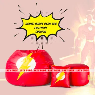 Superhero - Flash COMBO Set Extra Large XL Size Round Pumpkin Shaped - Red - Premium Edition