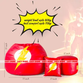 Superhero - Flash COMBO Set Extra Large XL Size Round Pumpkin Shaped - Red - Premium Edition