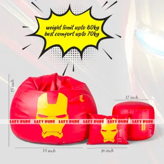Superhero - Ironman COMBO Set Extra Large XL Size Round Pumpkin Shaped - Red - Premium Edition