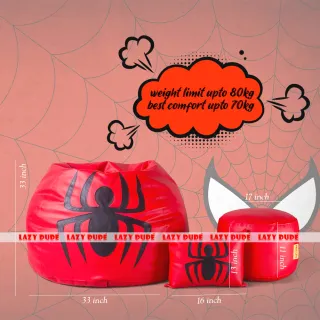 Superhero - Spider-man COMBO Set Extra Large XL Size Round Pumpkin Shaped - Red - Premium Edition