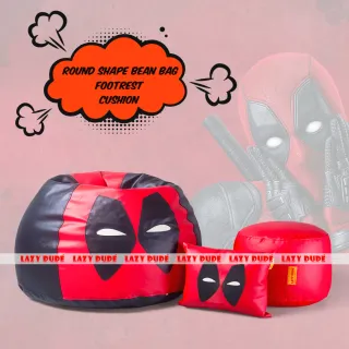 Superhero - Deadpool COMBO Set Extra Large XL Size Round Pumpkin Shaped - Black & Red - Premium Edition