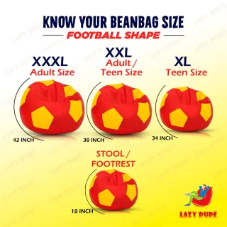 Football Shape Lazy Bean Bag Combo Set - Black and White Color