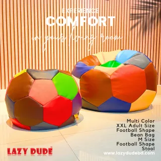Football Shape Lazy Bean Bag Combo Set - Multi Mixed Color