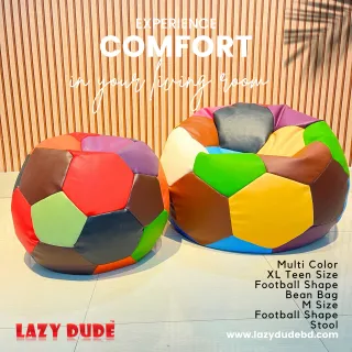 Football Shape Lazy Bean Bag Combo Set - Multi Mixed Color
