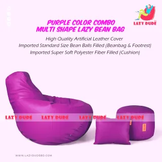 Tear Drop Multiple Shaped Beanbag - Purple