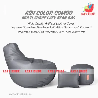 Tear Drop Multiple Shaped Beanbag - Ash