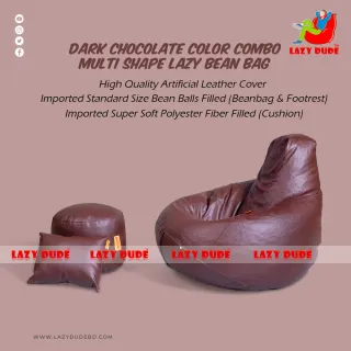 Tear Drop Multiple Shaped Beanbag - Chocolate