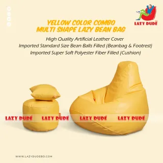 Tear Drop Multiple Shaped Beanbag - Yellow