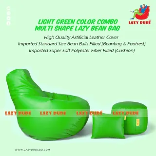 Tear Drop Multiple Shaped Beanbag - Light Green