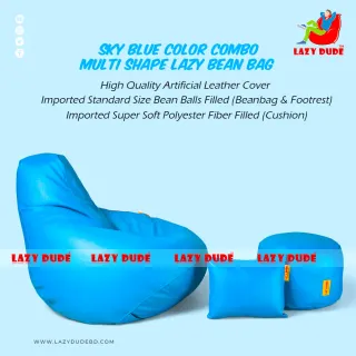 Tear Drop Multiple Shaped Beanbag - Sky Blue
