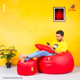 Round Pumpkin Shaped Beanbag - Red