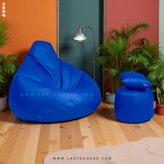 Pear cum Multiple Shaped XXL Size Lazy Bean Bag - Blue - Premium Edition
