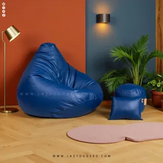 Pear cum Multiple Shaped XXL Size Lazy Bean Bag - Deep Blue - Premium Edition