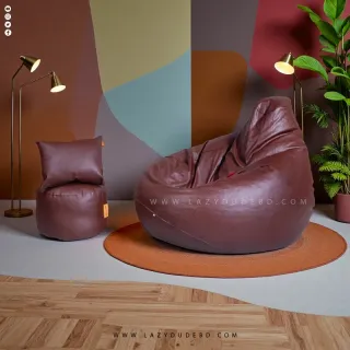 Pear cum Multiple Shaped XXL Size Lazy Bean Bag - Chocolate - Premium Edition