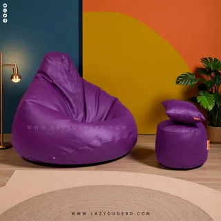 Pear cum Multiple Shaped XXL Size Lazy Bean Bag - Purple - Premium Edition