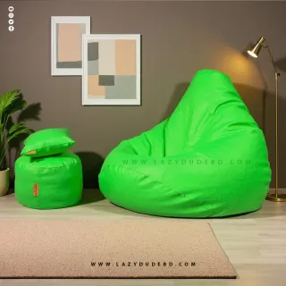Water Drop Shaped Lazy Bean Bag - Light Green - Premium Edition