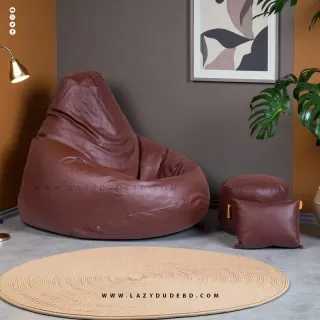 Water Drop Shaped Lazy Bean Bag - Chocolate - Premium Edition
