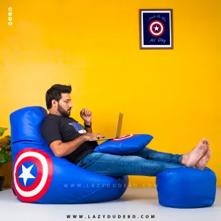 Superhero - Captain America Multiple Shaped Beanbag - Blue - Premium Edition