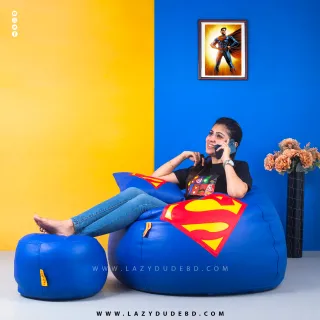 Superhero - Superman COMBO Set Extra Large XL Size Round Pumpkin Shaped - Blue - Premium Edition