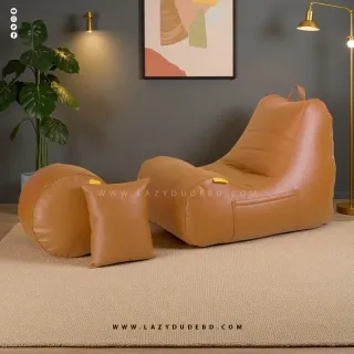 Armless Lazy Bean Bag Sofa Set - Brown- Premium Edition